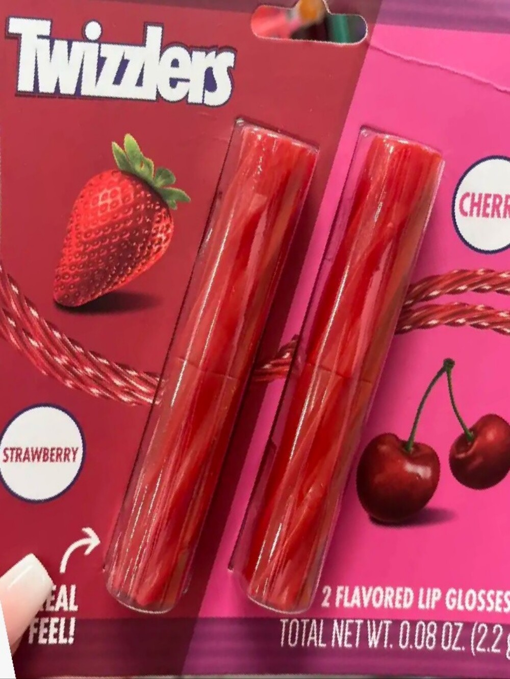 Red Flavored Lip Gloss Duo - Strawberry & Cherry